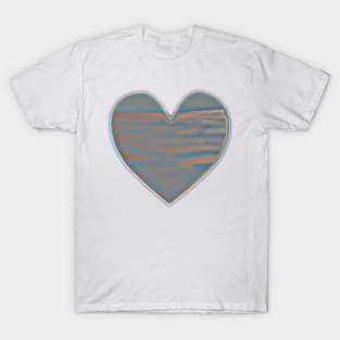 Cloudy Heart In Blue T-Shirt